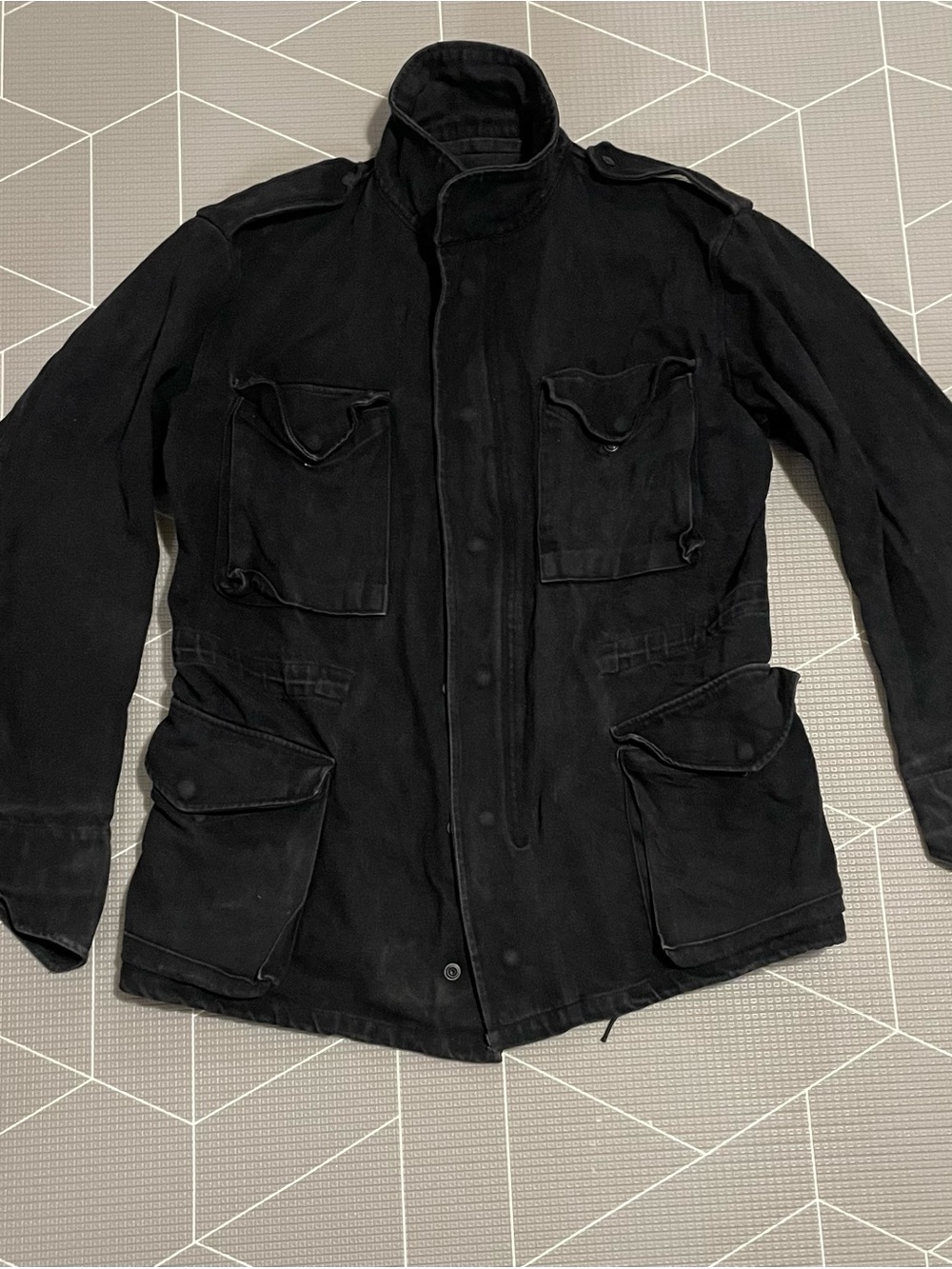 Greenbrier Black Utility Field Jacket - Classic Military Style men X-LARGE